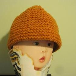 Knit Leaf Baby Hat - Bronze (H19)