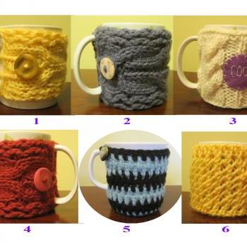 Crochet and knit cup cozy - CKCC#1-#10 $12/each